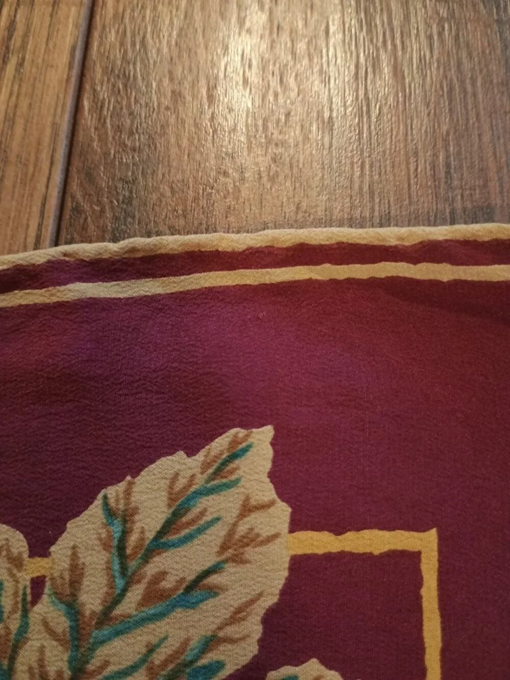 Vintage Salvatore Ferragamo Italy Grapes Motif Maroon Silk Scarf 31in Square